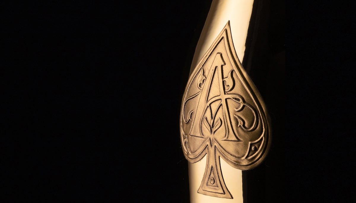 Armand de Brignac Ace of Spades luxury champagne bottle close-up, hero image for The Charles Group's social media and content campaign
