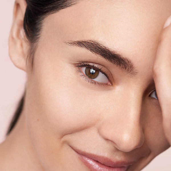 Close-up of model with flawless skin for Erno Laszlo editorial campaign