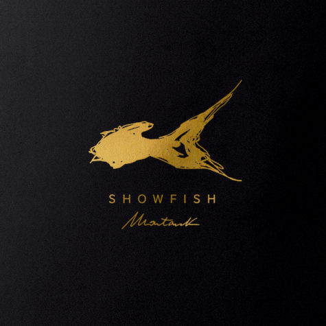 Showfish printed menu featuring hand-lettered typography and fish illustration, designed by The Charles Group