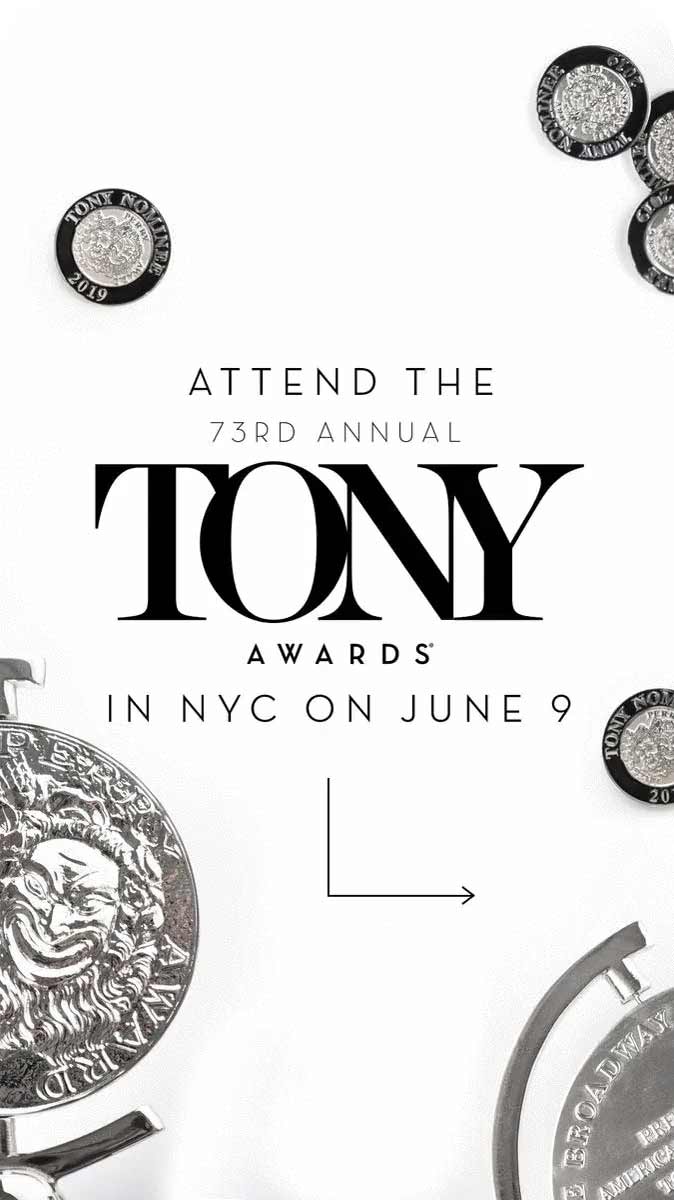 Custom Instagram post promoting the 73rd Annual Tony Awards in NYC, created by The Charles Group